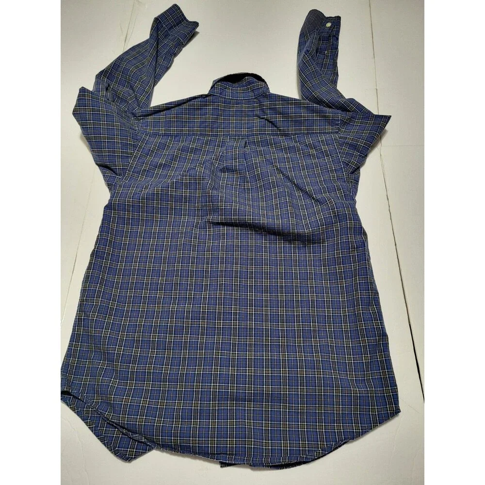 (#18) Ralph Lauren Button Down Shirt Long Sleeve Blue Size Kid's L(14-16)